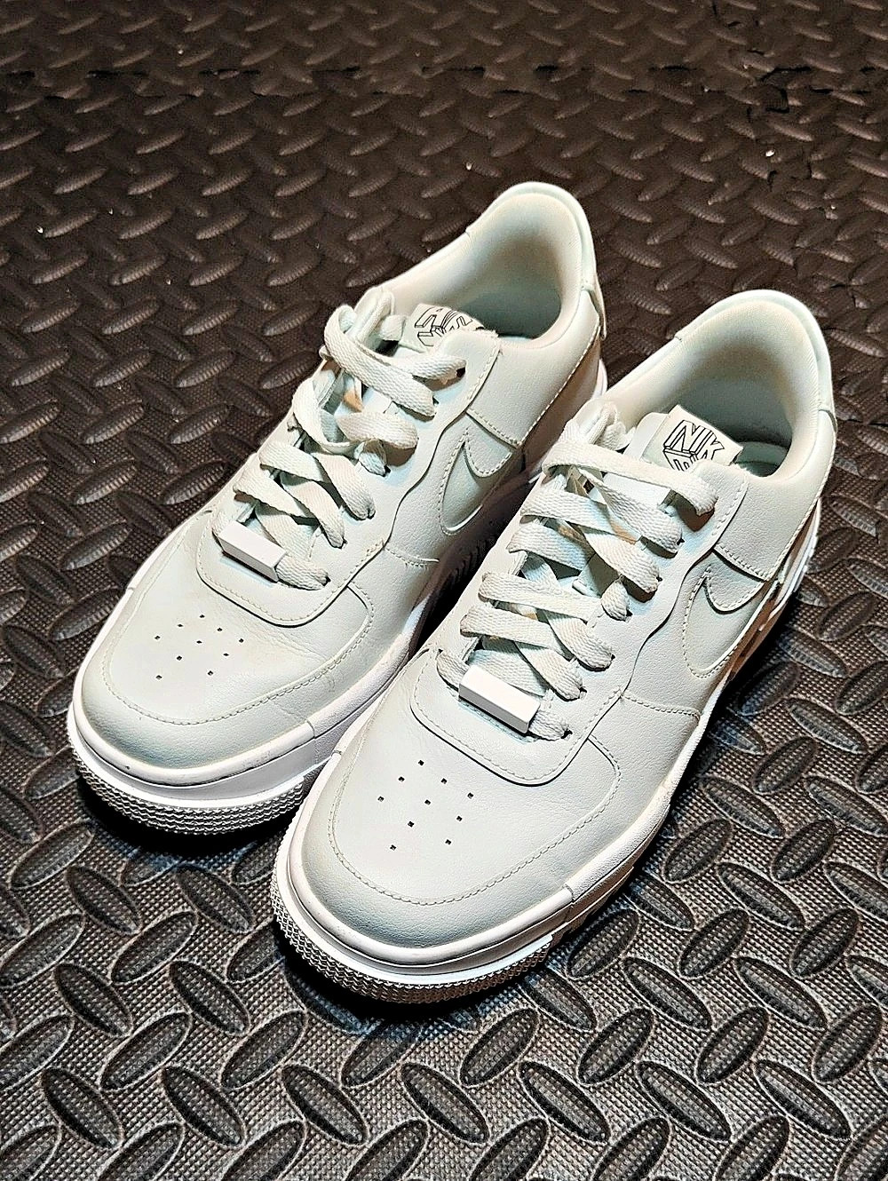 Nike Air Force 1 Pixel Ghost Aqua Blue And White Sneakers